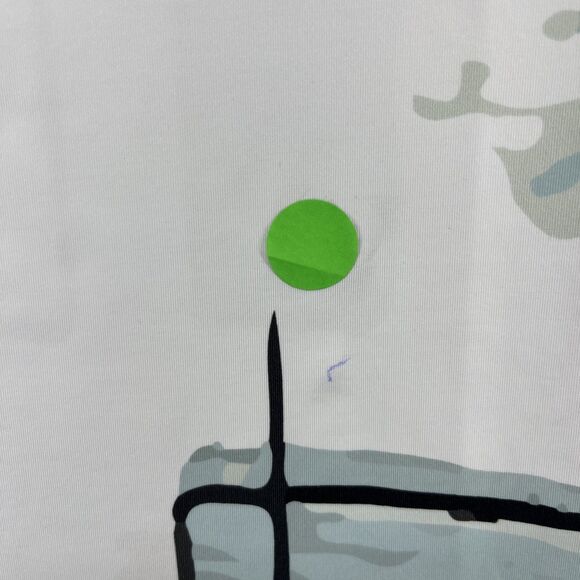 Porter & Ash Kinetic Stretch Shirt Mens Medium Short Sleeve Abstract White Green - Picture 14 of 16